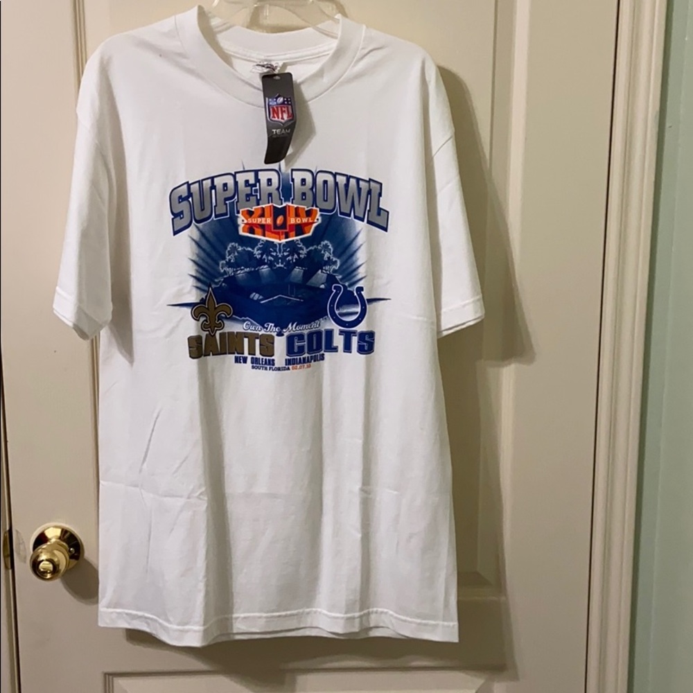 Super Bowl XLIV Saints Colts Shirt  L